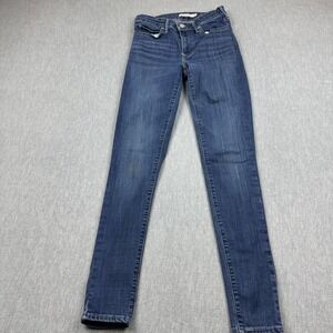 Levis 711 Jeans Womens‎ 25x31 Blue Skinny Stretch Medium Wash Classic Denim